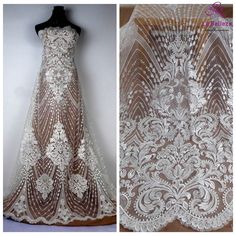 an image of a dress with white lace on it