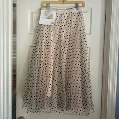 Nwt My Secret Garden Tulle Maxi Skirt In Cream Dots From Chicwish Size Large / Size X-Large (Extra Large) Beautiful Cream Color With Black Polka Dots Gorgeous, Fluffy Tulle Skirt Polka Dot Lined Skirt Bottoms For Spring, Polka Dot Pleated Skirt For Spring, Party Pleated Skirt Bottoms In Cream, Party Cream Pleated Skirt, Chic Polka Dot Long Skirt, Elegant Polka Dot Skirt For Spring, Spring Chic Polka Dot Skirt, Spring Polka Dot Long Skirt, Polka Dot Long Skirt For Spring