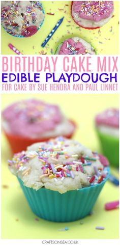 birthday cake mix edible playdough recipe for kids