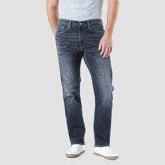 Denizen from Levi's Men's 232 Slim Straight Fit Jeans - Slater 30x32, Blue Athletic Fit Jeans, Straight Fit Denim, Dark Denim Jeans, Denim Jeans Men, Levi Jeans 501, Straight Fit Jeans, Straight Leg Denim, Slim Straight Jeans, Relaxed Fit Jeans