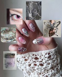 Cybersigilism Nail Art, Supernova Aespa Aesthetic, Aespacore Nails, Aespa Nails Designs, Aespa Nails Inspired, Nail Art Hippie, Cybersigilism Nails, Cybercore Nails, Supernova Aesthetic