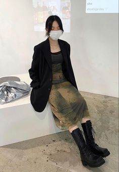 Dress Slim, Looks Black, Sleeveless Midi Dress, Fashion Killa, Grunge Outfits, Asian Fashion