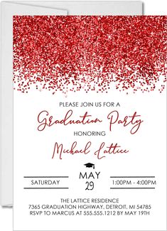 Red Graduation Party Invitations Pink And Black Graduation Party, Hot Pink Graduation Party, Pink Graduation Party Invitations, Red Graduation Party, Pink Graduation Party, Invitations Graduation, Pink Graduation, New Years Eve Invitations, Housewarming Party Invitations