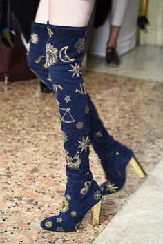 Zodiac Boots, Mode Shoes, Winter Trends, Crazy Shoes, Emilio Pucci, Stars And Moon, Over The Knee Boots, Cute Shoes, Look Fashion