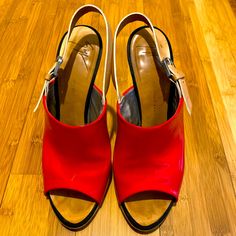 Beautiful And Comfortable Giuseppe Zanotti High-Heel Sandals. Stylish, Chic And Fabulous. Good Condition. Size: 39,5 Zanotti Shoes, Giuseppe Zanotti Shoes, Heel Sandals, High Heel Sandals, Giuseppe Zanotti, Shoes Women Heels, High Heel, Sandals Heels, Red White