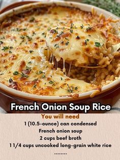 a recipe for french onion soup rice