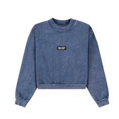 The Nolita Crop Crewneck Sweater Marble Blue Crop Crewneck, Color Clothes, Color Marble, New York Logo, Marble Blue, Bus Pass, Cropped Zip Up, Pool House, Crop Tee