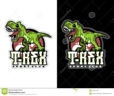 a t - shirt logo with an image of a dinosaur