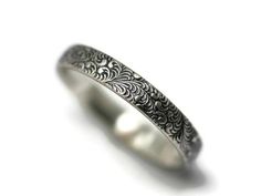 FREE Domestic Shipping via USPS First Class mail. This Sterling Silver Delicate Fern pattern band is 3.5 mm wide. Available in Antique or Polished Silver. Last two images are in polished finish.  Free "Sunshine" brand polishing cloth included with polished finish. Ships next business day.Unsure of your ring size? See here for ring sizer: https://www.etsy.com/listing/398491739 Elegant Engraved Adjustable Band, Elegant Handmade Band Jewelry, Classic Etched Bands As A Gift, Elegant Bands With Intricate Design For Gift, Classic Etched Bands As Gift, Classic Etched Bands As Gifts, Elegant Band With Intricate Design As Gift, Elegant Band With Intricate Design For Gift, Classic Etched Bands For Gift