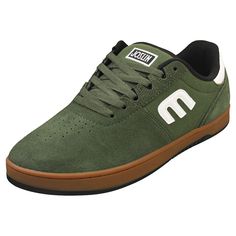 Etnies JOSL1N skate trainers in a fresh green and white color combination. Crafted with a durable suede and synthetic upper for lasting wear, these shoes feature a comfortable textile lining and insole. The rubber outsole provides excellent grip and board feel for your skating sessions. Classic lace-up closure ensures a secure fit. Style: JOSL1N Outer: Suede & Synthetic Lining: Textile Fastening: Lace-Up Sole: Rubber Colour: Green White Sup. Ref.: 4102000144-313 NOTICE FOR EU CUSTOMERS: YOU ARE RESPONSIBLE FOR IMPORT DUTIES AND VAT AT THE DESTINATION COUNTRY FOR ANY ORDERS ABOVE 150 EUROS Subscribe to Newsletter Mens Womens Kids Accessories Sale Brands LOW COST UK DELIVERY RATES LOW INTERNATIONAL DELIVERY RATES 30 DAYS RETURN POLICY Etnies Josl1n Mens Skate Trainers in Green White Etnies J Fresh Green, Fit Style, Shoes Trainers, Color Combination, Green And White, White Sneaker, Kids Accessories, White Color, Color Combinations