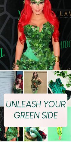 a collage of photos with the words unleash your green side