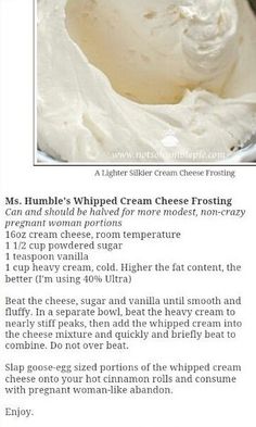 the recipe for whipped cream cheese frosting is shown in an email form, and it appears to be made from scratch