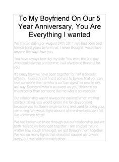 the back cover of to my boyfriend on our 5 year anniversary, you are everything i wanted