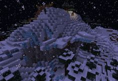 an image of a snow covered mountain in minecraft