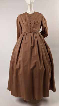 Fall Dresses With Historical Design, Historical Victorian Dress With Buttons, Historical Long Sleeve Day Dress, Historical Long-sleeve Day Dress, Regency Style Costume Dress With Buttons, Historical Long Sleeve Daywear Dress, Victorian Style Dresses For Fall, Victorian Long Sleeve Dress With Buttons, Victorian Formal Dresses For Fall