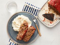 two plates with cake and ice cream on them