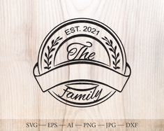 the family logo is engraved on wood