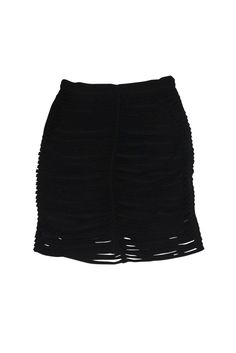 Stylish pencil skirt with a unique tiered look. Pair it with a silk tank top and stiletto pumps for a party ready look that will turn heads. Size 4 Side zipper Tiered fabric straps on fabric Above knee Fitted silhouette Waist 25" Total length 19" Luxury Fitted Dark Wash Skirt, Luxury Black Gathered Skirt, Luxury Black Knee-length Skirt, Alexander Wang Skirt, Luxury Black Knee-length Pencil Skirt, Silk Tank Top, Silk Tank, Stiletto Pumps, Fitted Silhouette