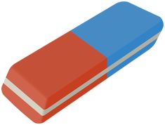 a red and blue object is shown on a white background