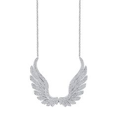 LARGE DIAMOND WING NECKLACE from Anita Ko Elegant Wing-shaped White Gold Necklace, Elegant White Gold Wing-shaped Necklace, Elegant Angel Wings Necklaces, Angelic Fashion, Anita Ko Jewelry, Wings Jewelry, Wing Jewelry, Anita Ko, White Gold Necklace