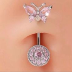 Just Restocked 14g - Pink Rhinestone Butterfly & Round Navel Belly Ring Nwt Beautiful Pink Rhinestone Butterfly Decor Navel Belly Ring 14 Gauge- 0.9 Of An Inch In Size Make Sure You Always Clean Before Wearing Animal & Smoke Free Home Fast Shipping Usually Same Day! Bundle & Save $$ 5 Star Top Rated Seller / Posh Ambassador Pink Belly Rings For Wedding, Silver Cubic Zirconia Belly Rings For Wedding, Silver Cubic Zirconia Round Body Jewelry, Adjustable Silver Jeweled Body Jewelry, Adjustable Silver Belly Rings, Silver Jeweled Rings With Cubic Zirconia, Silver Jeweled Cubic Zirconia Rings, Silver Jeweled Rings Made Of Cubic Zirconia, Silver Sterling Silver Belly Rings