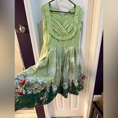 Xxl But Fits Like An Xl. Never Worn. Light Cotton Dress. Green Holiday Dress, Butterfly Print Dress, Amazon Dresses, Holiday Dress, Cotton Lights, Butterfly Print, Retro Dress, Holiday Dresses, Xl Dress