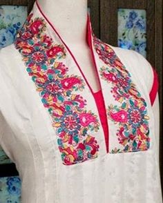 Front Neck (Gala) Designs 2015 for Ladies Suits Catalogue for Churidars, Frocks Kameez, Shirts, Kurti Cotton Gala Designs, Churidar Neck Designs, Ladies Suits, Gala Design, Neck Designs For Suits, Kurti Neck