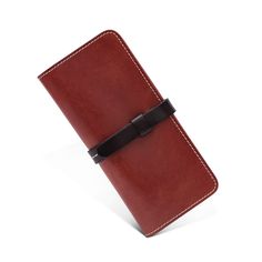 Handmade Wallet Long woyaza Red Leather Wallets For Everyday Use, Brown Leather Wallet With Snap Closure, Classic Burgundy Wallet For Business, Red Leather Card Holder For Daily Use, Elegant Red Leather Card Holder, Classic Burgundy Rectangular Wallets, Red Leather Everyday Card Holder, Red Leather Trifold Wallet For Everyday, Classic Leather Clutch With Snap Closure