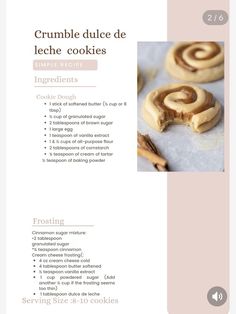 a recipe book with cookies and cinnamons on it