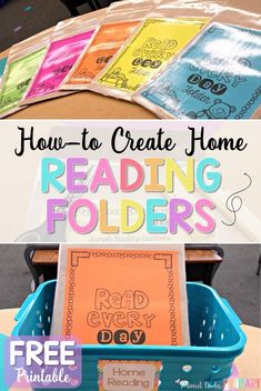 reading folders with the text how to create home reading folders on it and free printable