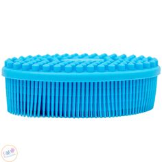 a blue brush head on a white background