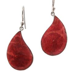 "1\" Exquisite Pear Teardrop Red Coral 925 Sterling Silver Earrings  Handcrafted earrings in  925 sterling silver. You can see the workmanship in the finesse of the settings, the bright shine and even polish of the silver. You will be thrilled with the quality of our crafting and materials. A trusted designer and retailer of high-end silver since 2003.  Stone Material:  Red coral Earring Size:  25mm(1\")w/o wire Earring Material:  925 sterling silver Hook Type:  French wires Earring Weight:  ~3 Red Coral Earrings, Wire Earring, French Wire Earrings, Coral Earrings, Right Hand Rings, Stone Material, French Wire, Handcrafted Earrings, Wire Earrings