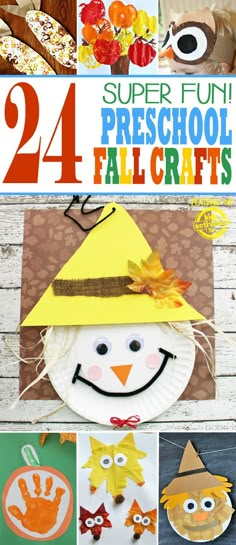 paper plate crafts for kids to make with pumpkins, leaves and other fall decorations