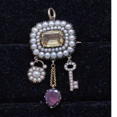 Antique Georgian Pendant Brooch Lock Key Heart Gold Topaz Pearls Garnet (7163) | eBay Vintage Multi-stone Yellow Gold Brooches, Vintage Yellow Gold Multi-stone Brooches, Antique Jeweled Pendant Brooches, Antique Pendant Brooches For Anniversary, Antique Multi-stone Brooches For Formal Occasions, Antique Gemstone Brooch For Anniversary, Victorian Jeweled Brooches For Anniversary, Antique Gemstone Brooches For Anniversary, Antique Pendant Brooches With Gemstone