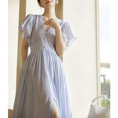 Product Name: Women's Cotton and Linen Dress Striped Print V-Neck Flare Sleeve France Style Dress Item NO.: 22368329 Weight: 0.3 kg = 0.6614 lb = 10.5822 oz Category: Clothing> Women> Dresses & Skirts Tag: Summer, White, Red, Blue, New, Patriotic, top, new arrival, tee Creation Time: 2023-06-19 Hem Type: Regular Hem Collar/Neckline:V-Neck Sleeve:Short-SleeveThickness:Mid-weightDesign Elements:Striped Print, Flare SleeveStyle: CasualMaterial:Cotton LinenWashing Mode: Machine WashSize:S-XLWeight:3 Blue V-neck Maxi Dress For Daywear, Blue V-neck Dress For Summer Daywear, Blue V-neck Beach Dress For Spring, Blue Sleeveless V-neck Dress For Summer, Light Blue V-neck Sundress, Fitted Light Blue V-neck Maxi Dress, Light Blue V-neck Midi Dress, Blue V-neck Dress, Blue Short Sleeve V-neck Dress For Summer