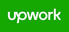 the word upwork is written in white letters on a green background with an image of a