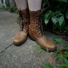 One of our bestsellers, the Light Brown Victorian Lace Up Boots with Brogue Pattern are handcrafted down to the sole using the goodyear welt construction method. Special attention and care is taken when making the classic, but forever modern, brogue design. The lace up feature allows a variety of way to wear your ladies lace up brogues! HIGHLY recommended to order 1/2 small than your normal shoe size. Free exchanges - you send us your Brogues and we'll send you the size you need no charge Can be Cottagecore Shoes, Light Brown Ankle Boots, Handmade Leather Boots, Victorian Boots, Victorian Lace, Most Comfortable Shoes, Comfortable Boots, Brown Ankle Boots, Lace Up Ankle Boots