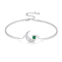 PRICES MAY VARY. 🌙[Birthstone Bracelet Design] This Celtic Moonlight Bracelet, with Celtic knot added to the crescent moon design, crescent moon and Celtic knot embellishment, simple and generous, symbolizing eternal, pure love, adding May birthstone embellishment, symbolizing kindness of heart, peace of mind, purity and sincerity. 💫[Hypoallergenic Bracelet] The Celtic Moon Moonstone Bracelet is made of 925 sterling silver and is set with a premium May birthstone, crafted with care in every de Sterling Silver Bracelet With Moon Charm, Elegant Sterling Silver Bracelets With Moon Charm, Moonstone Bracelet With Moon Charm As Gift, Sterling Silver Bracelets With Moon Charm, Sterling Silver Moon Phase Bracelet As Gift, Sterling Silver Moon Phase Bracelet For Gift, Moon Phase Bracelet Jewelry Gift, Silver Moon-shaped Bracelet For Gifts, Silver Moon-shaped Sterling Silver Bracelet