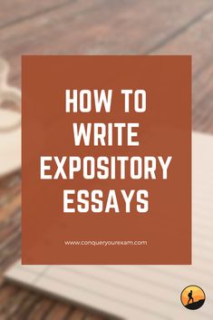 an open notebook with the words how to write expositors in white on it