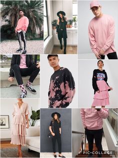 Blush Pink and Black Color Board, Concert Outfits