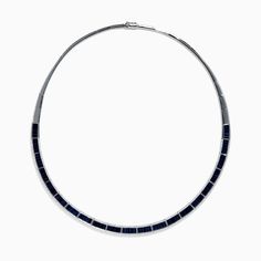 Effy Royale Bleu 14K White Gold Blue Sapphire and Diamond Necklace Blue Sapphire, Diamond Necklace, Sapphire, White Gold, Gold, Blue, White, Clothes