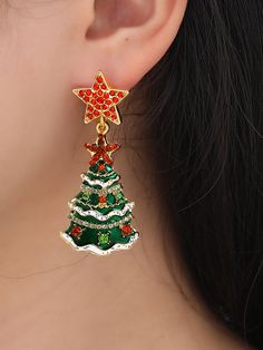 Sku CY-!111735 Material Alloy Occasion Festival , Christmas Seasons Spring , Summer , Autumn , Winter Type Earrings Accessories Color GREEN Size One_size Please consult the size chart we provide for this item's measurements to help you decide which size to buy.Please note: There may be 1-3cm differ due to manual measurement. CMINCH Length One_size 6 Black Lace Dress Long, Tree Star, Christmas Tree Star, Winter Typ, Neck Wrinkles, Earrings Accessories, Lace Dress Long, Polka Dress, Summer Party Dress