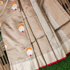 Wafer Brown Pure Silk Handwoven Chanderi Eknaliya Meena Saree - Khinkhwab Festive Pre-draped Saree In Cotton Silk With Traditional Patterns, Handloom Semi-stitched Pre-draped Saree For Eid, Handloom Cotton Silk Churidar For Eid, Semi-stitched Handloom Pre-draped Saree For Eid, Unstitched Cotton Silk Saree For Diwali, Handloom Churidar For Diwali, Diwali Chanderi Saree In Traditional Drape, Eid Tussar Silk Saree With Cutdana, Paithani Silk Saree For Eid