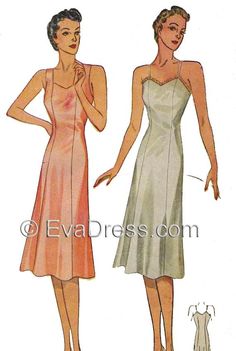 Nightgown Sewing Pattern, 1940 Dress, Slip Pattern, Simplicity Patterns Vintage, Upcycle Sewing, Cute Coats, Pattern Collection, Aprons Patterns, Motif Vintage