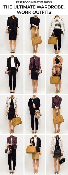 Ultimate Capsule Wardrobe, Food Fast, Capsule Wardrobe Work, Work Essentials, Business Casual Work, Work Wardrobe