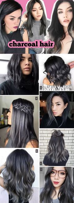 Charcoal Hair Jack Martin, Grey Highlights, Balayage Ombré, Hair Color Unique, Highlights Hair, Hair Ombre, Awesome Hair, Unique Hair