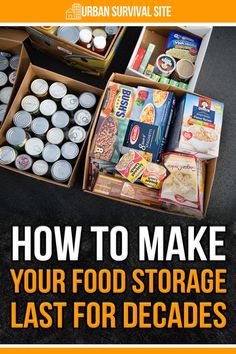 Learn how to make your food storage last for decades by understanding shelf-life and proper storage techniques. Homestead Rescue, Mre Food, Survival Storage, Expiration Dates On Food, Homestead Style, Prepper Supplies, Prepping Ideas