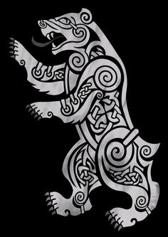 an animal with intricate designs on it's body is shown in black and white