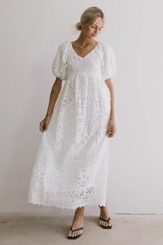 Midi dress in white