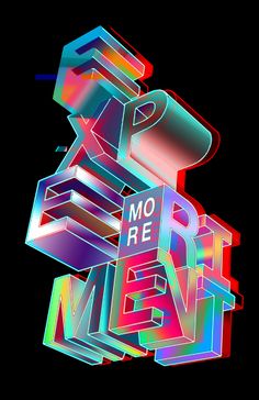 an abstract poster with the words mo're next in multicolored letters and shapes